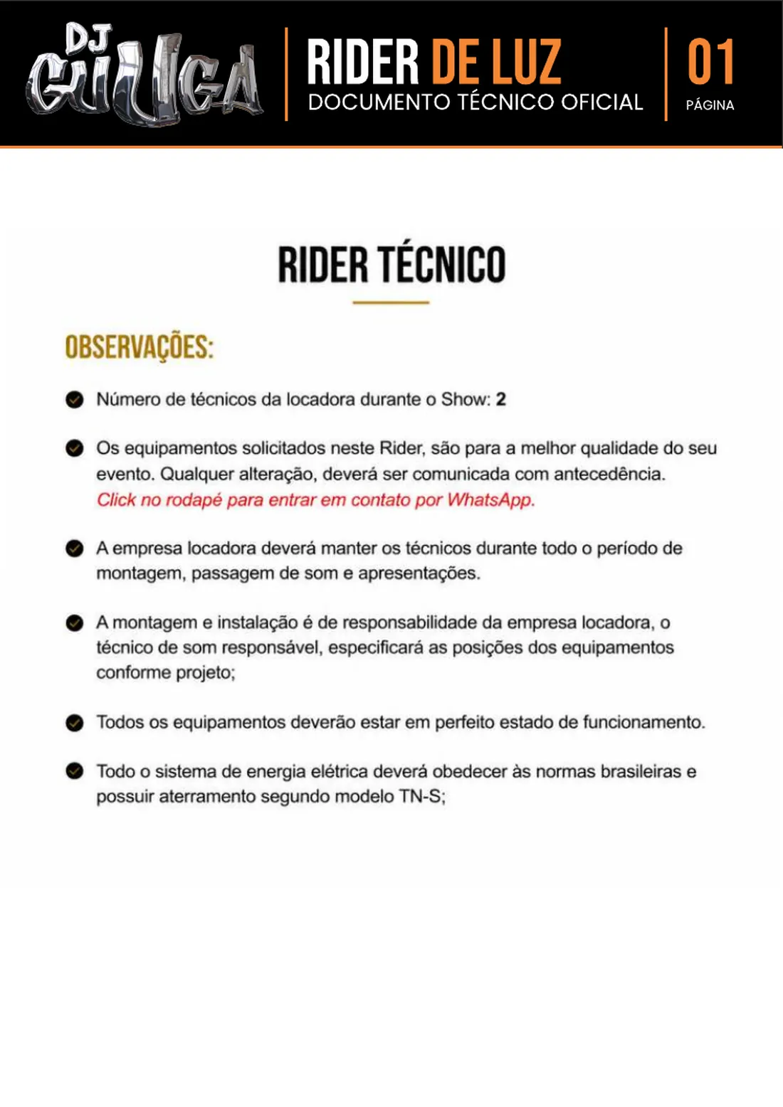 Rider luz
